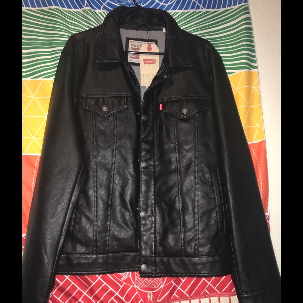Mens Levi's faux leather, Trucker Jacket